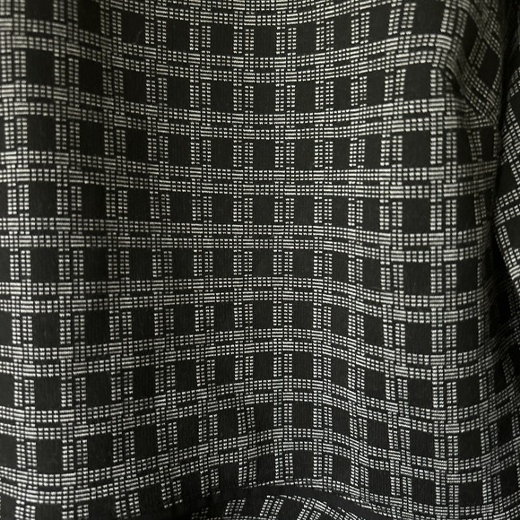 Ann Taylor Petite M Black/White Polyester Polyamide Viscose Elastane Peplum Top - Picture 2 of 3